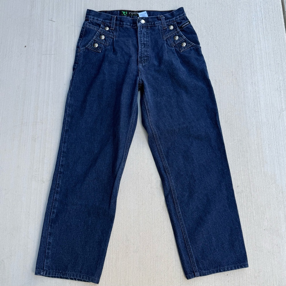 Vintage Rockies Relaxed Fit Dark Wash Womens Jeans Size 31 Western 80-90s style
